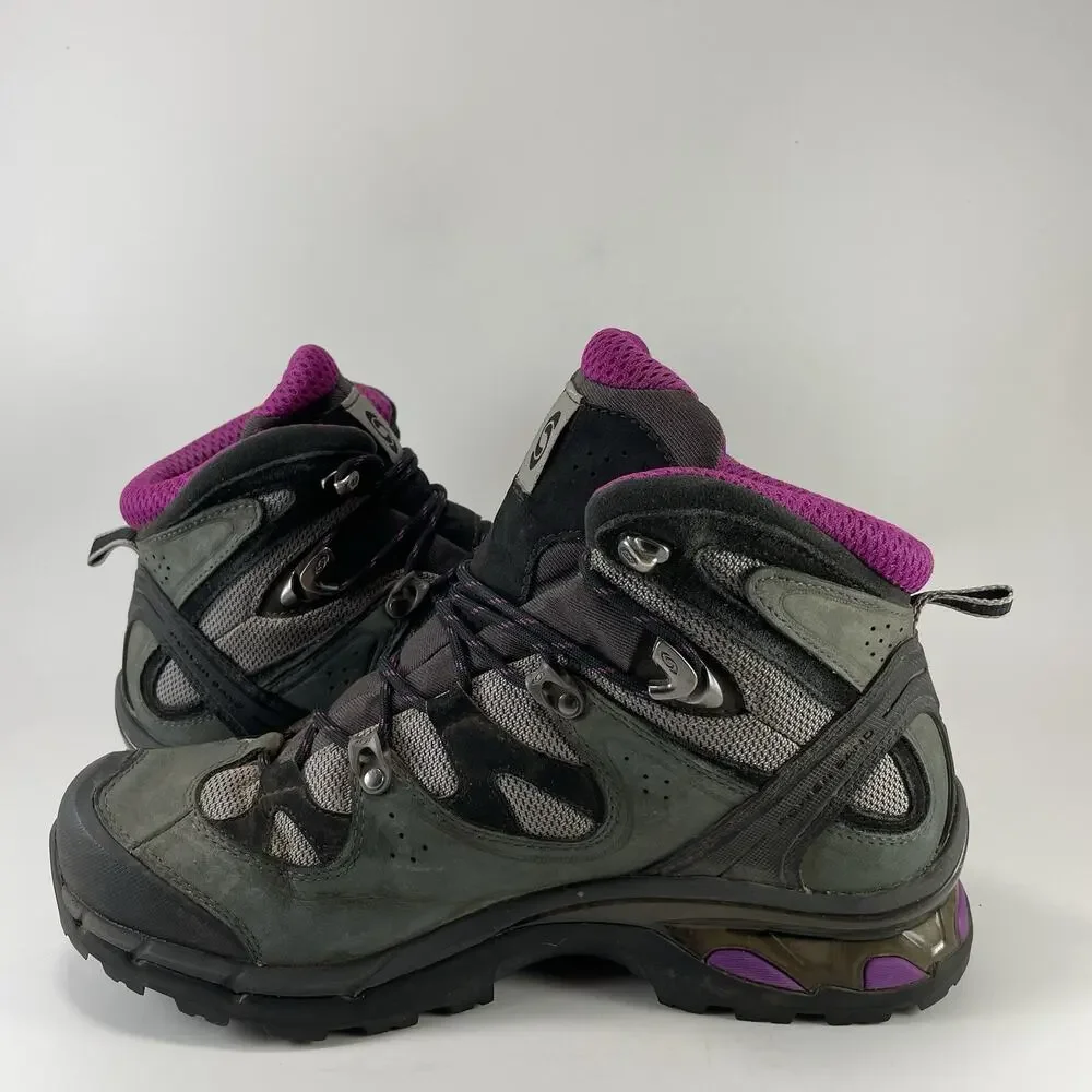 Salomon Comet 3D GTX Womens Size 9.5 Grey Purple Waterproof Hiking Boots 328088